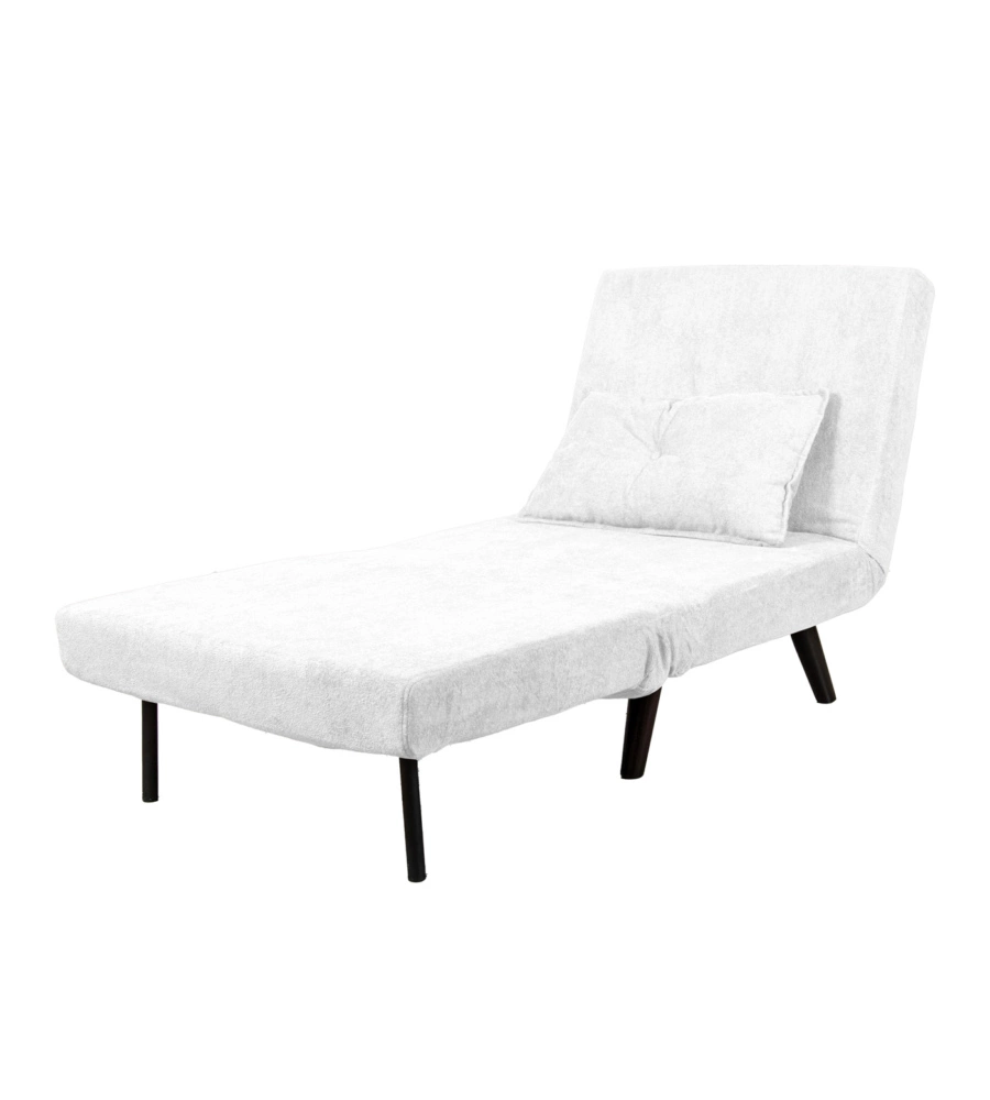 POLTRONA LETTO "QUEEN" IN TESSUTO BIANCO, 77x77X85 CM